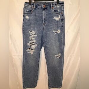 Distressed Blue Jeans